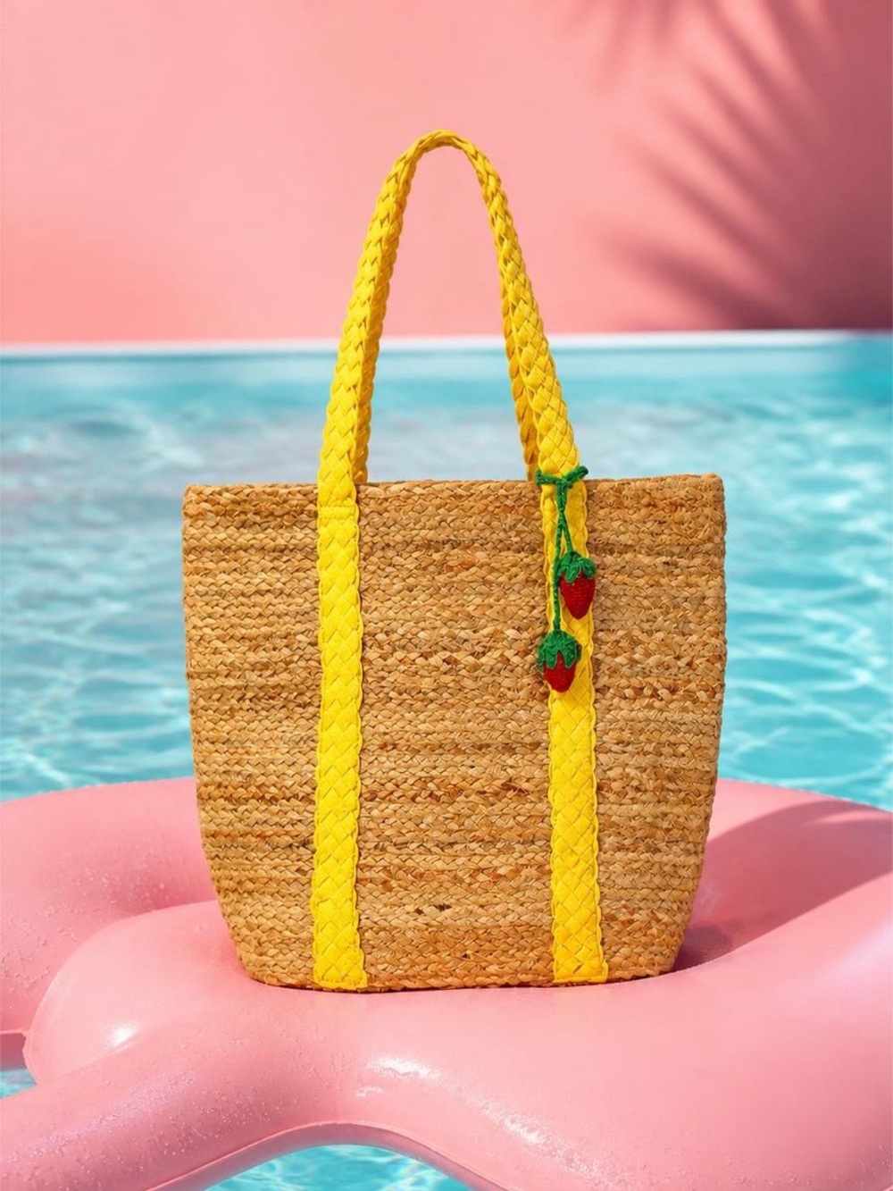 No Boundaries Women's Beach Icons
Jute Tote Bag in Golden Yarrow-NWT‎
